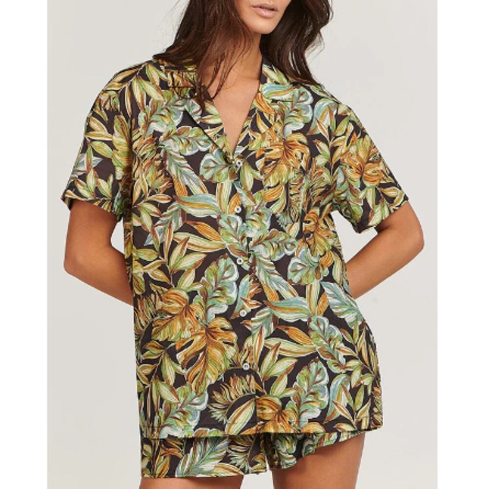 New ~ CHARLIE HOLIDAY ~  Tropical Palm Indie Shirt Size XS Oversized